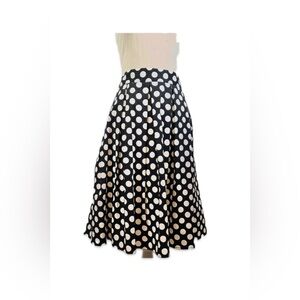 Black and White Polka Dot Skirt Women’s Size XXL A-Line Runs Small Cotton Blend
